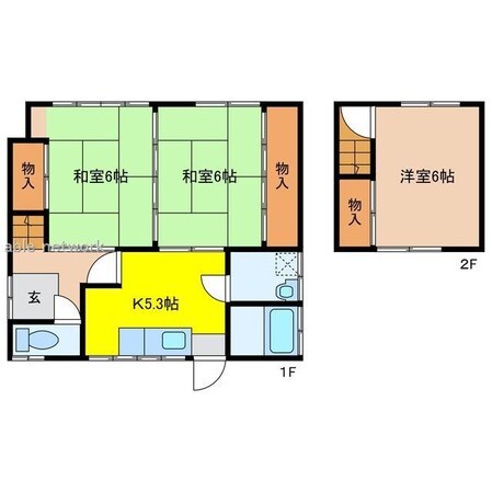 山木戸6丁目貸家の物件間取画像